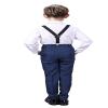 SaiLiiny Boys Navy Blue 4 Pieces Suit with Suspender Kids Formal Wedding Tuxedo Suits for Toddler Boys Size 4 view 3
