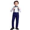 SaiLiiny Boys Navy Blue 4 Pieces Suit with Suspender Kids Formal Wedding Tuxedo Suits for Toddler Boys Size 4 view 4