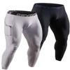 DEVOPS 2 Pack Men's Compression Pants Athletic Leggings with Pocket (2X-Large, Black/White)