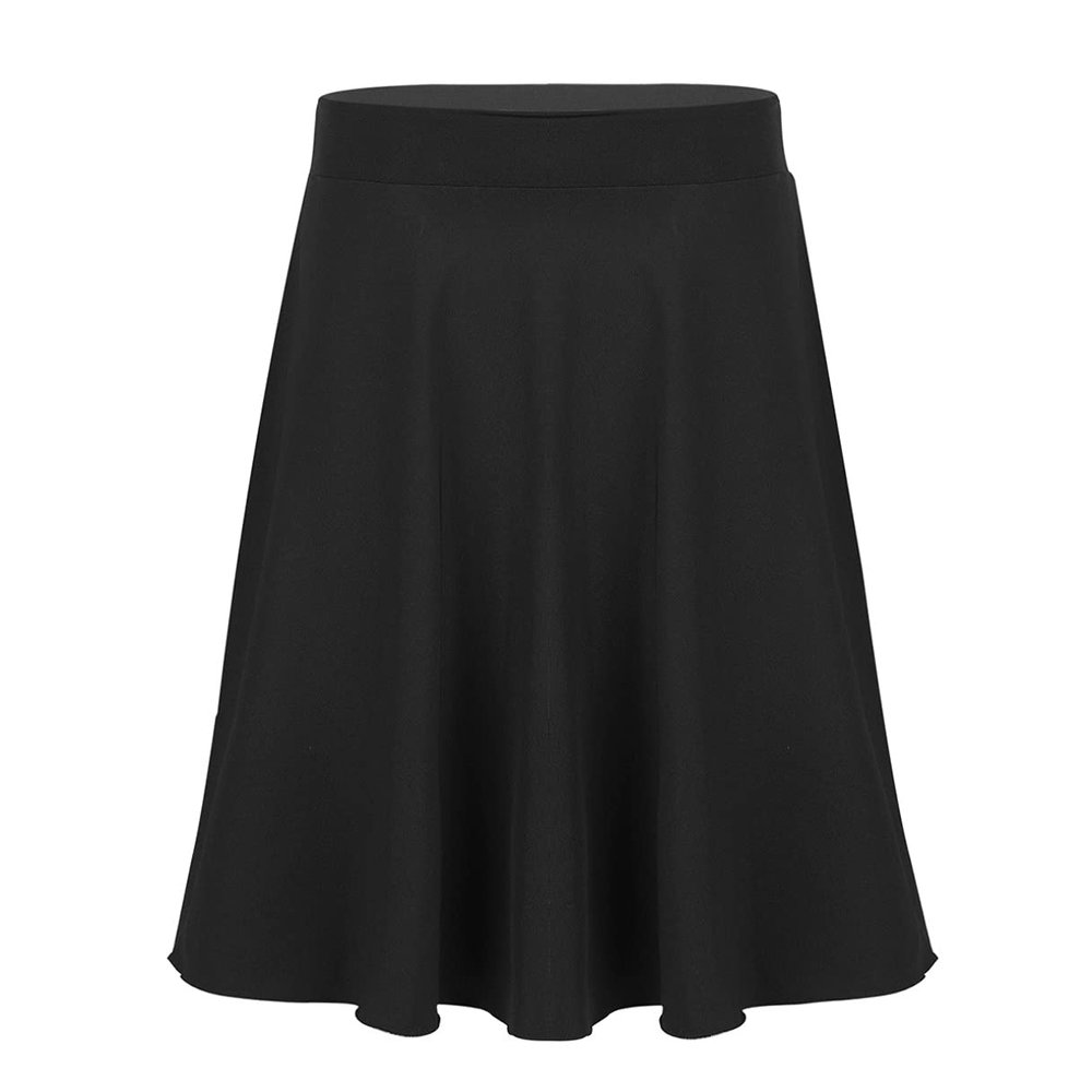 Agoky Kids Girls Long Maxi Skirt Celebration of Spirit Praise Dance Performance for Casual Party School Uniform Dance Dress Black Knee Length 12