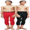 DEVOPS Boys 2-Pack 3/4 Compression Tights Sport Leggings Pants (Medium, Black/Red) view 1