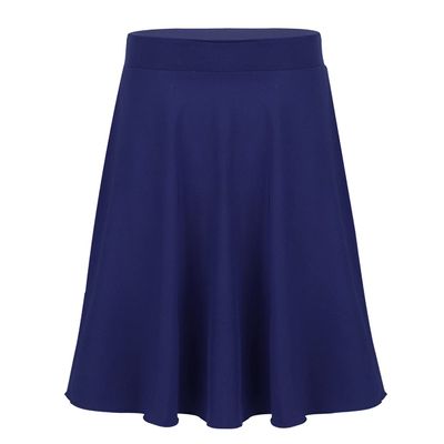 Agoky Kids Girls Long Maxi Skirt Celebration of Spirit Praise Dance Performance for Casual Party School Uniform Dance Dress Navy_Blue Knee Length 12