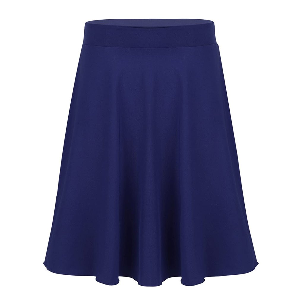Agoky Kids Girls Long Maxi Skirt Celebration of Spirit Praise Dance Performance for Casual Party School Uniform Dance Dress Navy_Blue Knee Length 12