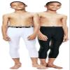 DEVOPS Boys 2-Pack 3/4 Compression Tights Sport Leggings Pants (Small, Black/White) view 1