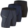 DEVOPS Men's Compression Shorts Underwear with Pocket (3 Pack) (Medium, Black/Charcoal/Navy) view 1