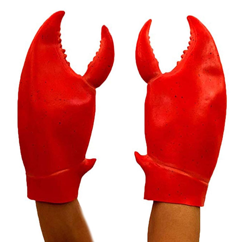 Giant Lobster Crab Claws Amor Golves Toy Costume Halloween Cosplay Props (One Size, Red)