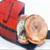 DECOREALL Antiqued Brass Poem Compass with Leather Case for Hiking Boat Engineer Precision Nautical Marine Sailor's Gift Compass view 2