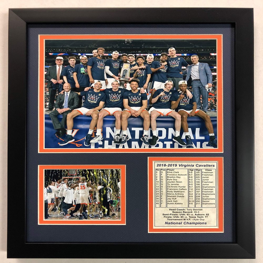 NCAA Virginia Cavaliers 2018-2019 Men's Basketball National Champions Framed Double Matted Photos, 12" x 15"