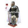 Medieval Crusader Templar Knight Full Suit Armor Wearable Breastplate metal Armour Halloween Costume with Metal Shield and Flag view 1