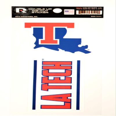 NCAA Louisiana Tech Bulldogs Double Up Die Cut 2-Piece Sticker Sheet