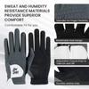 Amy Sport Mens Golf Gloves Pair Both Hands Left and Right Rain Grip Weathersof No Sweat All Weather Grips Soft Comfortable Breathable (Dark Gray, X/Large) view 3