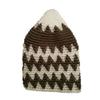 Hand-Crocheted Cotton Sturdy Off White & Dark Khaki Zigzag Kufi Skull Cap Beanie Hat view 1