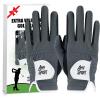 Amy Sport Mens Golf Gloves Pair Both Hands Left and Right Rain Grip Weathersof No Sweat All Weather Grips Soft Comfortable Breathable (Dark Gray, Medium) view 1