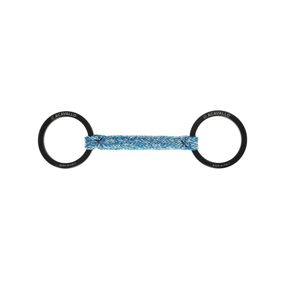 Acavallo Jumpe Alupro Loose Ring Bit AC790 - 12.5cm=4.92 inch Black with Blue Mouthpiece