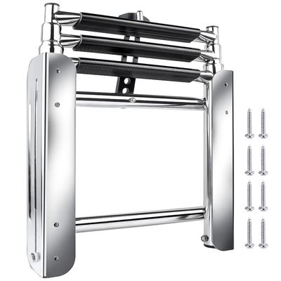 Pontoon Boat Ladder,3 Step Telescoping Ladder Under Platform Slide Mount Boat Boarding Ladder 316 Stainless Steel Heavy Duty Marine Ladder 600 Pound Capacity