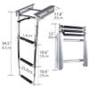 Pontoon Boat Ladder,3 Step Telescoping Ladder Under Platform Slide Mount Boat Boarding Ladder 316 Stainless Steel Heavy Duty Marine Ladder 600 Pound Capacity view 3