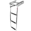 Pontoon Boat Ladder,3 Step Telescoping Ladder Under Platform Slide Mount Boat Boarding Ladder 316 Stainless Steel Heavy Duty Marine Ladder 600 Pound Capacity view 4