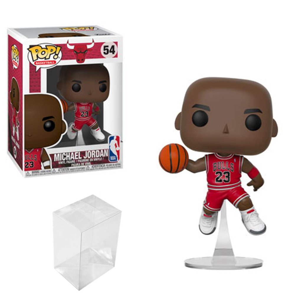 Funko POP Basketball: NBA Chicago Bulls Michael Jordan Vinyl Figure Bundle with 1 PopShield Pop Box Protector
