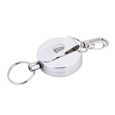 Bnineteenteam Retractable Key Chain,Heavy-duty Key Chain with Retractable Telescopic Steel Cable & Back Clamp for Keys Other Mountaineering Tool Accessories