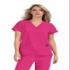 KOI Betsey Johnson Freesia Women's 3-Pocket Scrub Top Flamingo Large view 1