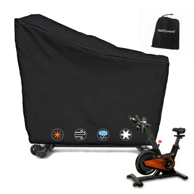 Exercise Bike Cover, Upright Indoor Cycling Protective Cover, Oxford Waterproof Fabric, Windproof, Dustproof, UV Resistant-for PelotonSchwinnNordicTrackIdeal for Indoor and Outdoor Use (Black)