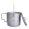 usharedo Camping Titanium Pot with Lid and Collapsible Handle Outdoor Hiking Picnic Cup Mug Water Bottle 1100ml view 1