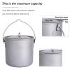 usharedo Camping Titanium Pot with Lid and Collapsible Handle Outdoor Hiking Picnic Cup Mug Water Bottle 1100ml view 3