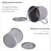 usharedo Camping Titanium Pot with Lid and Collapsible Handle Outdoor Hiking Picnic Cup Mug Water Bottle 1100ml view 4