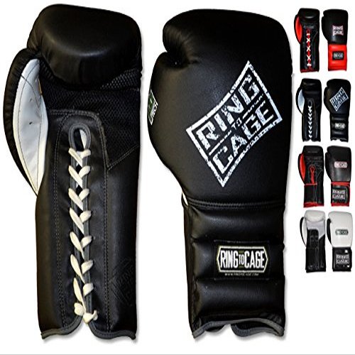 Mexican-Style GelTech Training Gloves with Mesh-Palm - Hook&Loop or Lace-up (Black/Red Leather  Hook&Loop)