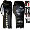 Mexican-Style GelTech Training Gloves with Mesh-Palm - Hook&Loop or Lace-up (Black/Red Leather  Hook&Loop) view 1
