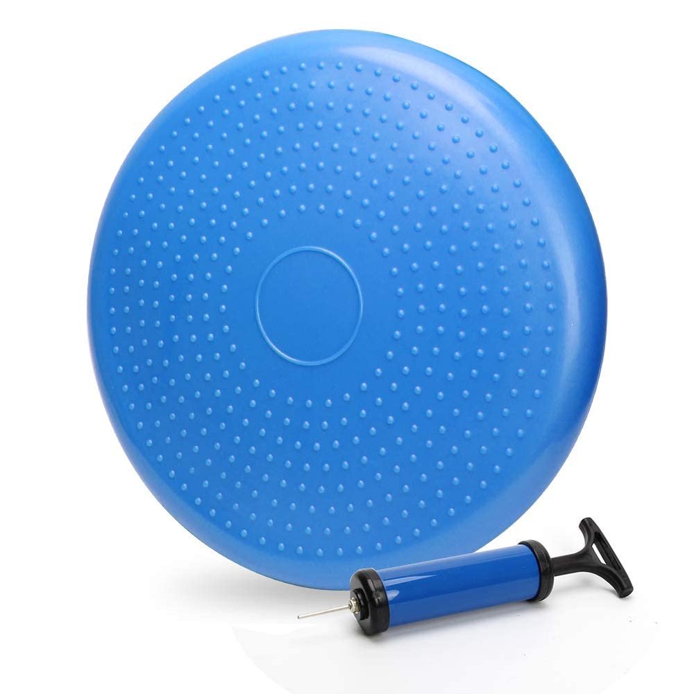 WIWAPLEX Wiggle Seat, Inflatable Stability Balance Disc Wobble Cushion, Balance Disc Wiggle Seat, Flexible Seating Classroom with Free Air Pump Sensory Kids (Office & Home & School) (Blue)