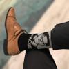 Balanced Co. Dwight Schrute Dress Socks Rainn Wilson Funny Socks Crazy Socks Casual Cotton Crew Socks (False Black/Gray) view 3