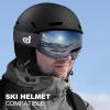 Odoland Magnetic Interchangeable Ski Goggles with 2 Lens, Large Spherical Frameless Snow Snowboard Goggles for Men Women, Black Frame Sliver Lens vlt 15% view 4