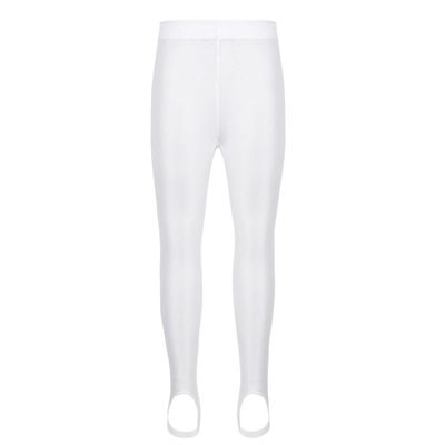 Moily Kids Girls Boys Stirrup Legging Pants for Gymnastics/Dance/Sport/Workout Athletic Tights White 10-12