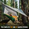 Ryno Tuff XL 2 Person Camping Hammock with Mosquito Net & Rain Fly - Compact Double Hammock with Bug Net, Tarp, Pocket, Tree Straps & Heavy Duty Carabiners - Parachute Grade Nylon Holds Over 600lbs view 3