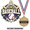 Crown Awards Custom Baseball Medals, 2 1/4" Shieldz Baseball Award Medal with Free Engraving 50 Pack Prime view 2