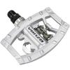 Venzo Dual Function Platform Multi-Use Compatible with Shimano SPD Mountain Bike Bicycle Sealed Clipless Pedals - Dual Platform Multi-Purpose - Great for Touring, Road, Trekking Bikes - Silver view 1