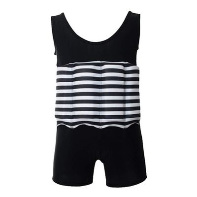 Kid Girls Boys One Piece Swimwear Swimsuit with Adjustable Buoyancy Training Float Suit Life Jacket Swim Vest Summer Swimming Floatation Safety Pool Beach Floating Beachwear Black 5-6