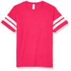 AquaGuard Girls' Big Youth Fine Jersey Football Tee, V Heathert Pink/BD White, Medium