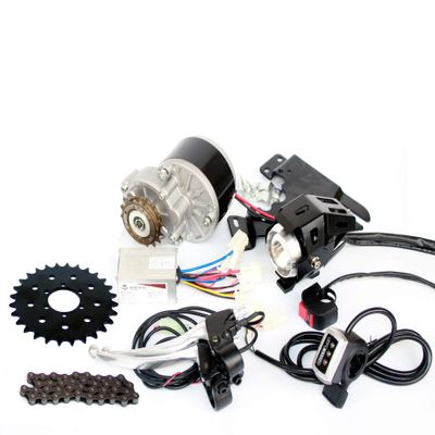 L-faster 250W Brush Motor Bicycle Mountain Bike Disc Brake 16T Sprocket Bike Side Mount Chain Drive (36V Thumb)