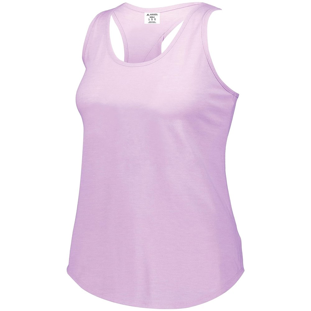 Augusta Sportswear Girls Lux Tri-Blend Tank, Light Lavender Heather, S