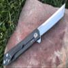 TACTICAL GEARZ Titanium Pocket Folding Knife for EDC, Solid Tc4 Titanium Handle, CPM-D2 Steel Tanto Blade, Includes Sheath (Saint DT) view 3