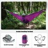 Double Camping Hammock With 9ft Straps & 12kn Aluminum Wiregate Carabiner - Lightweight Portable Parachute Nylon for Outdoor Camping, Travel, Beach view 3