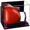 Better Display Cases Acrylic Single or Double Boxing Glove Display Case with Mirror, Wall Mount and Purple Risers (A011-PR) view 1