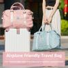 Womens travel bags, weekender carry on for women, sports Gym Bag, workout duffel bag, overnight shoulder Bag fit 15.6 inch Laptop Pink Large view 2
