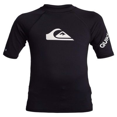 Quiksilver Boys' Legacy Short Sleeve Rashguard, Black at, X-Large