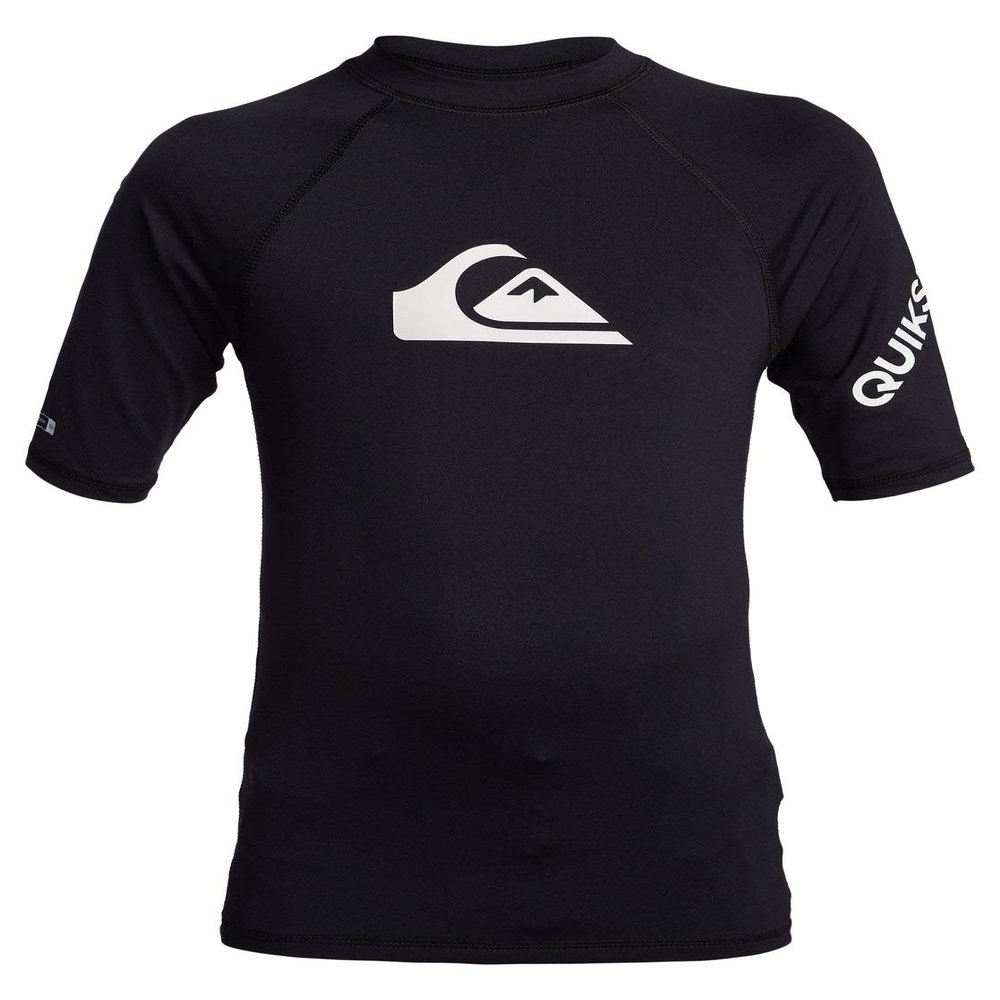 Quiksilver Boys' Legacy Short Sleeve Rashguard, Black at, X-Large