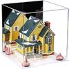Better Display Cases Versatile Acrylic Display Case - Medium Square Box with Mirror, Pink Risers and Clear Base 11" x 11" x 11" (A001-PNR) view 1