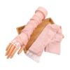 Suoirblss 2 Pairs Sunblock Arm Sleeves Fashion Lace UV Sun Protection Long Sleeve Fingerless Glove for Women's Ladies Driving Outdoor Sports (Pink) view 1