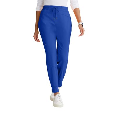 BARCO One Boost Classic Fit Scrub Jogger for Women  Cobalt, 3-Pocket Mid-Rise Pants w/ 360 Spandex Stretch, Moisture Wicking, Anti-Static and Quick-Shed  Medium, Petite Fit